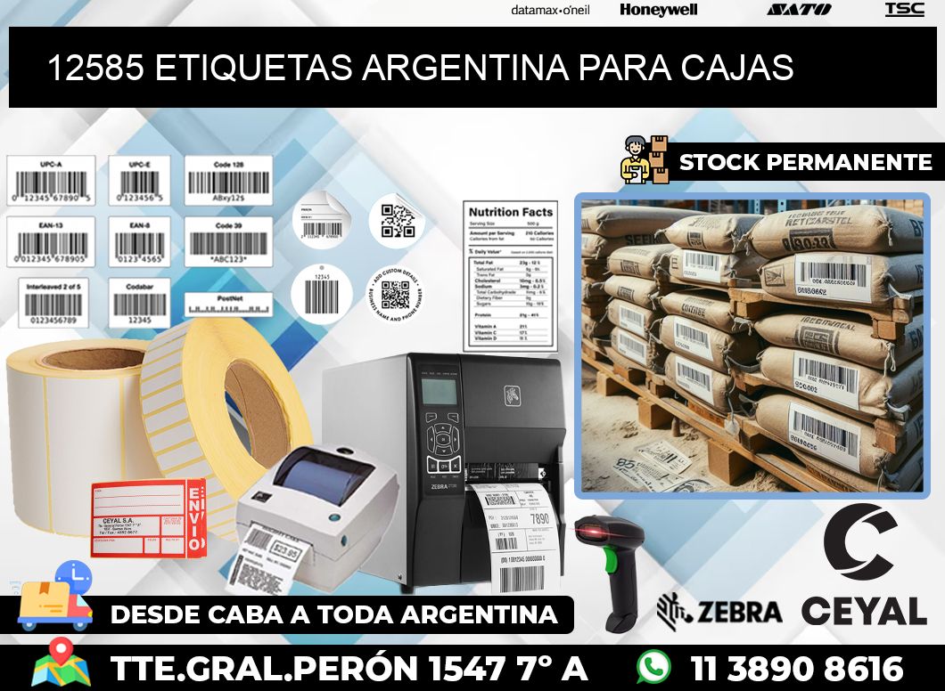 12585 ETIQUETAS ARGENTINA PARA CAJAS