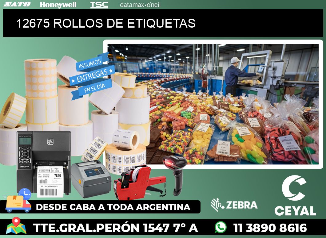 12675 ROLLOS DE ETIQUETAS