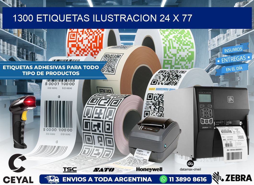 1300 ETIQUETAS ILUSTRACION 24 x 77