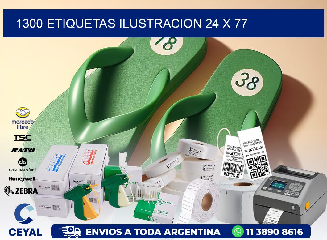 1300 ETIQUETAS ILUSTRACION 24 x 77