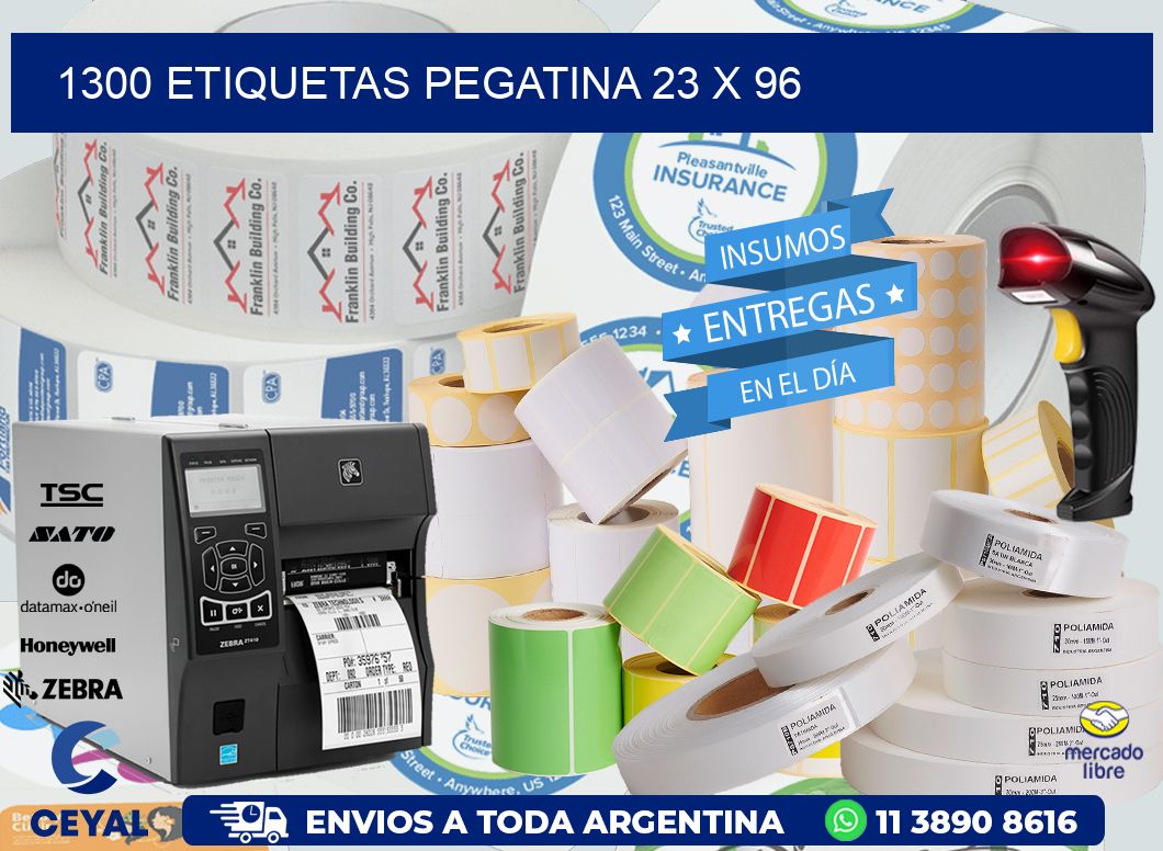 1300 ETIQUETAS PEGATINA 23 x 96