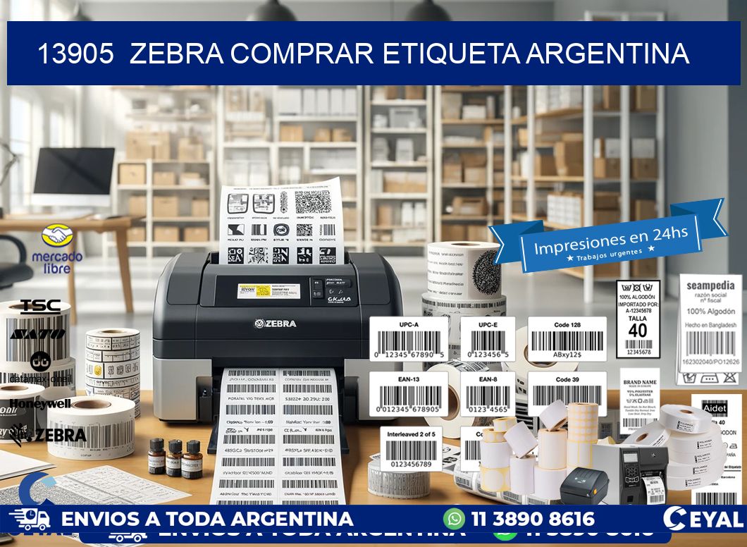 13905  ZEBRA COMPRAR ETIQUETA ARGENTINA