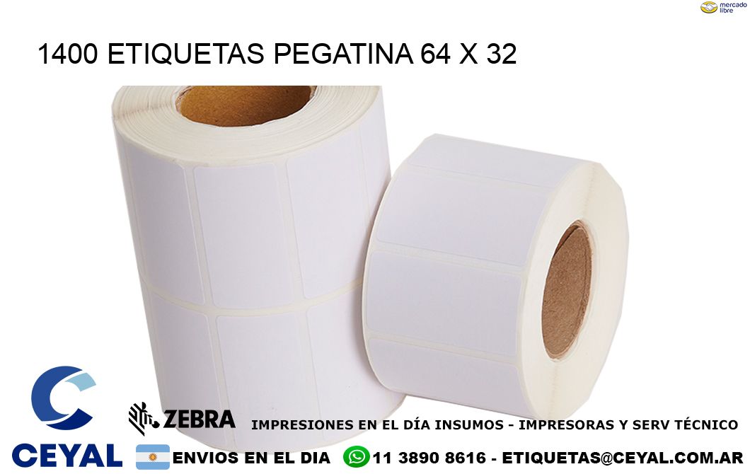 1400 ETIQUETAS PEGATINA 64 x 32