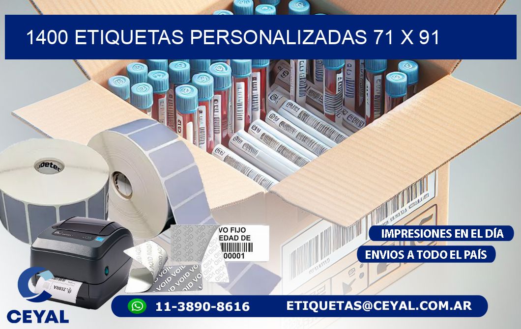 1400 ETIQUETAS PERSONALIZADAS 71 x 91