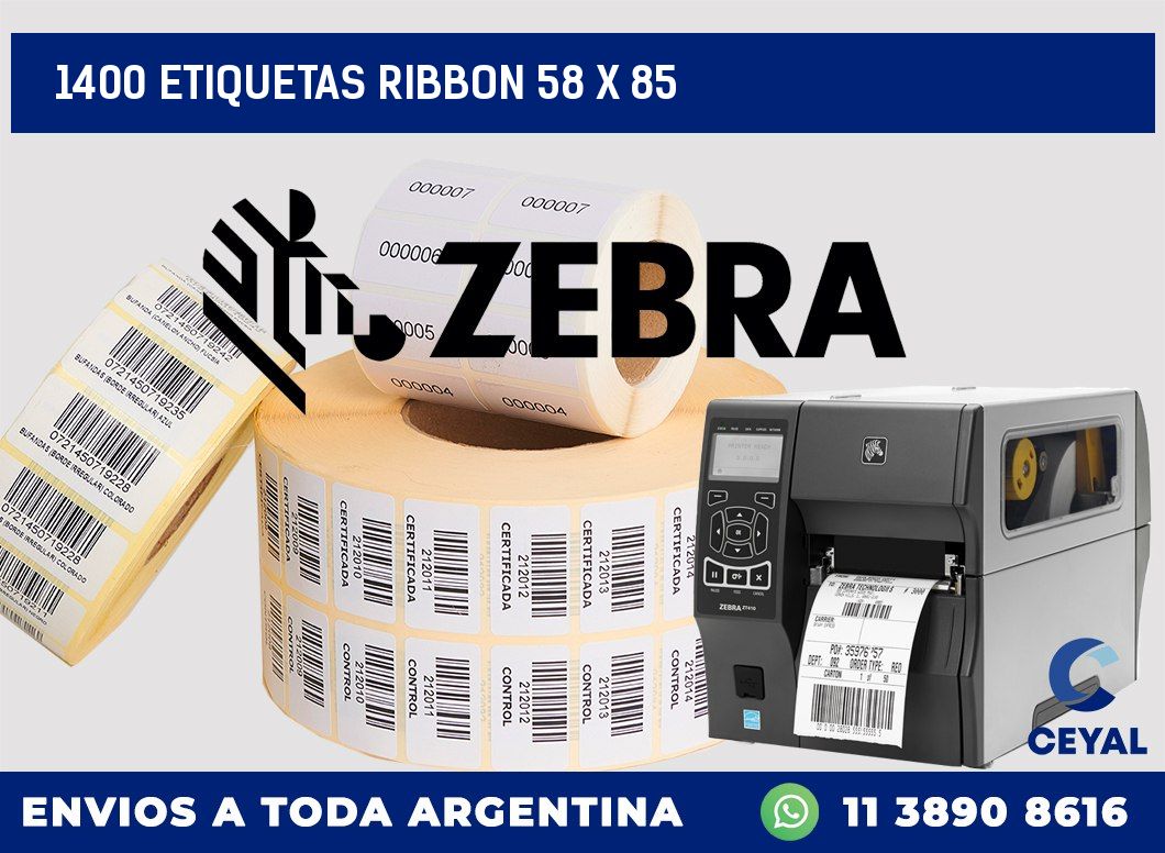 1400 ETIQUETAS RIBBON 58 x 85