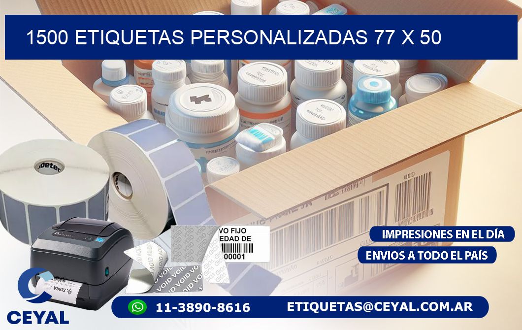 1500 ETIQUETAS PERSONALIZADAS 77 x 50