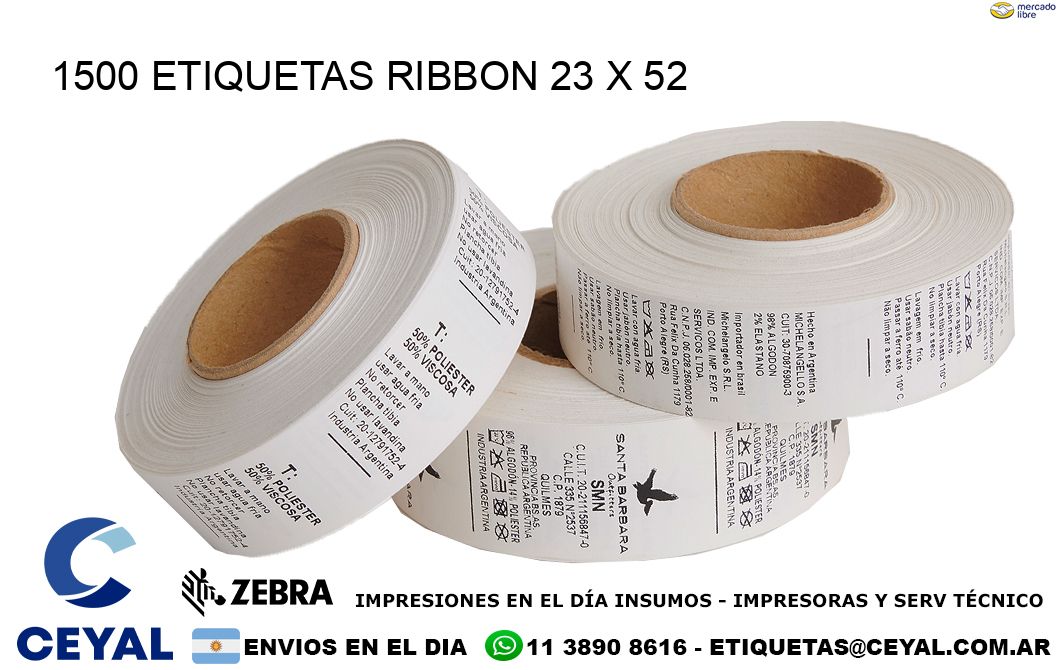 1500 ETIQUETAS RIBBON 23 x 52