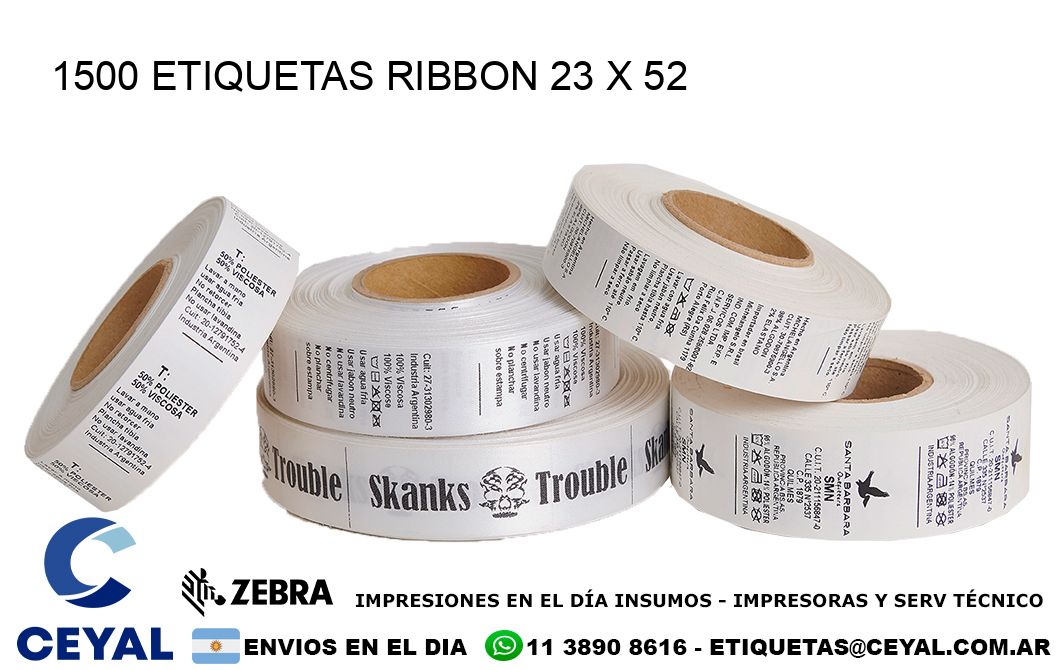 1500 ETIQUETAS RIBBON 23 x 52