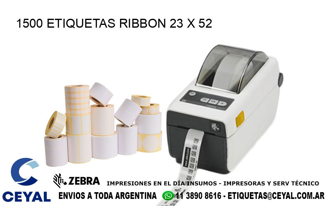 1500 ETIQUETAS RIBBON 23 x 52