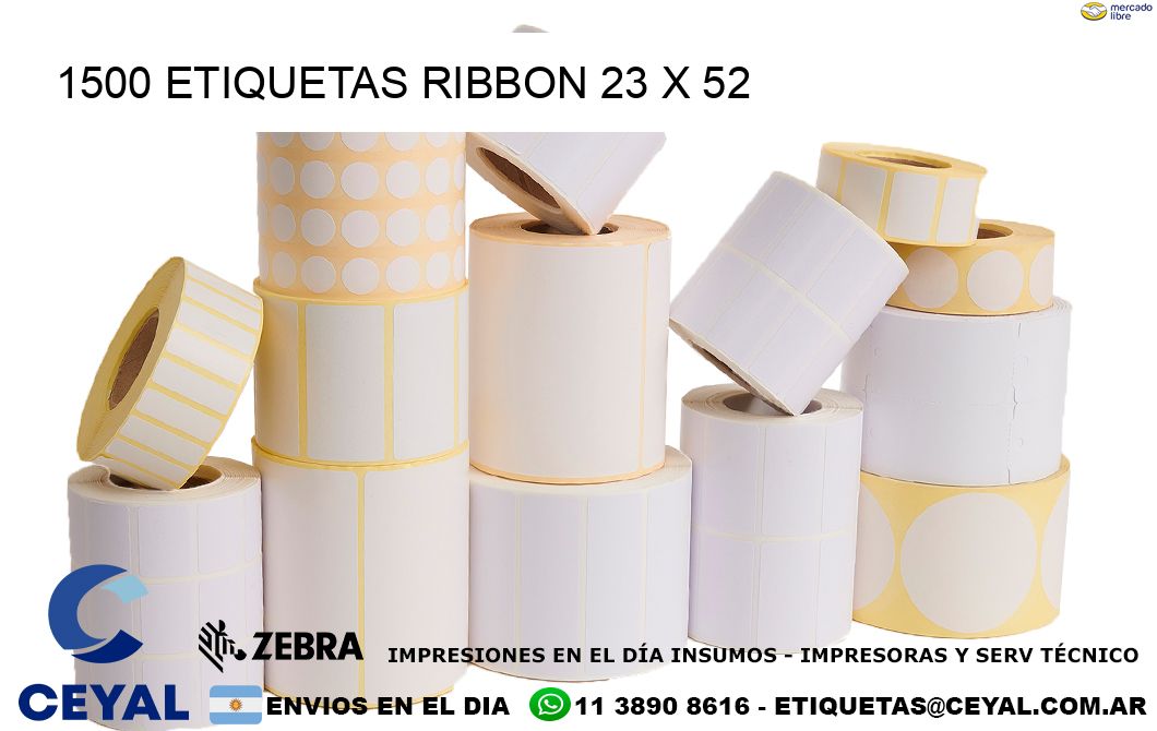 1500 ETIQUETAS RIBBON 23 x 52