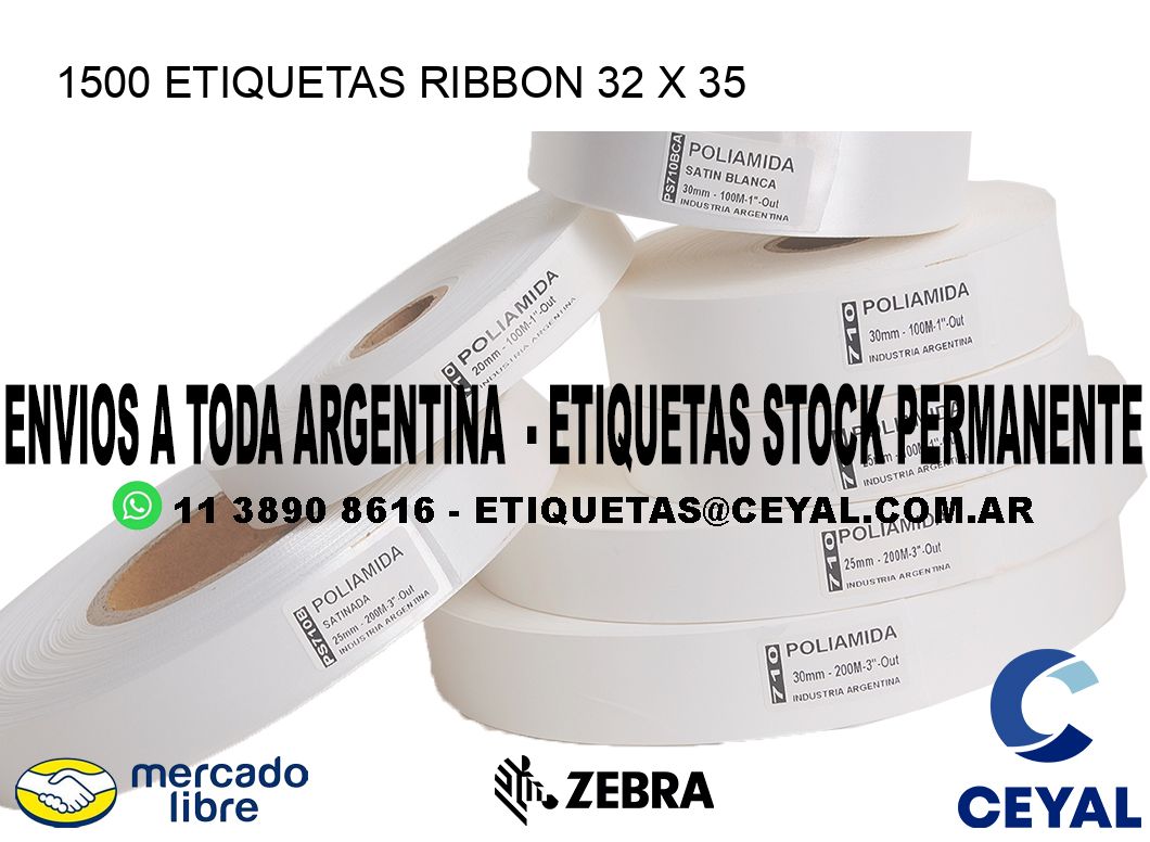 1500 ETIQUETAS RIBBON 32 x 35