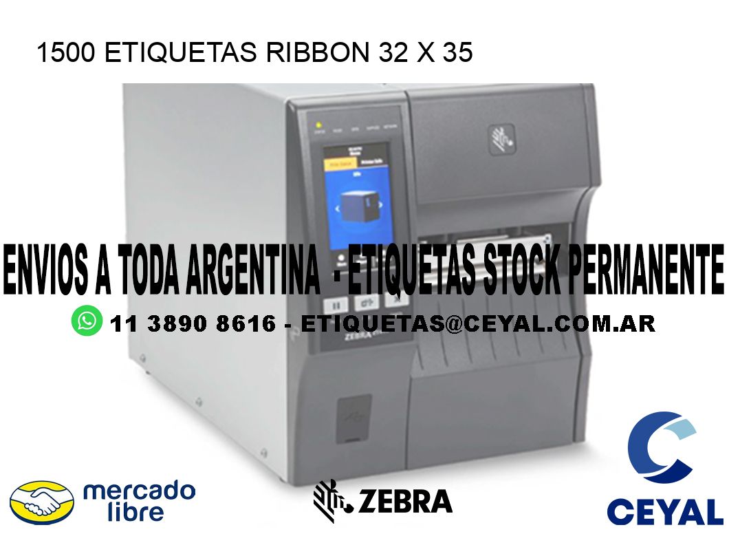 1500 ETIQUETAS RIBBON 32 x 35