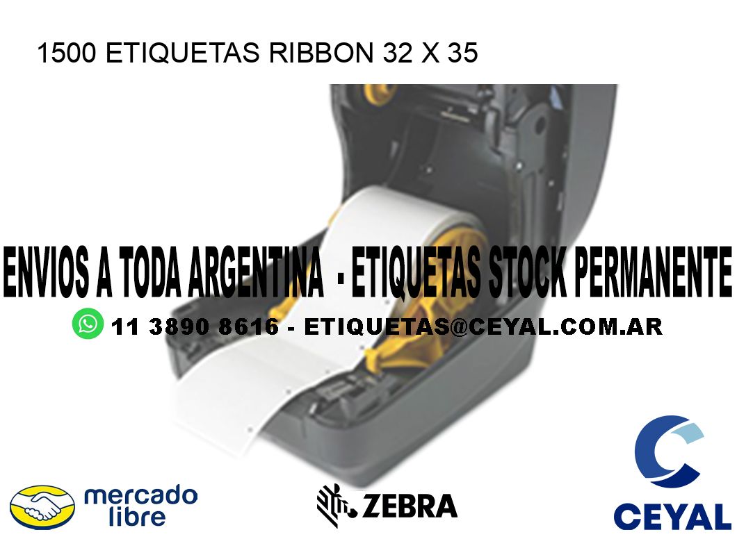 1500 ETIQUETAS RIBBON 32 x 35