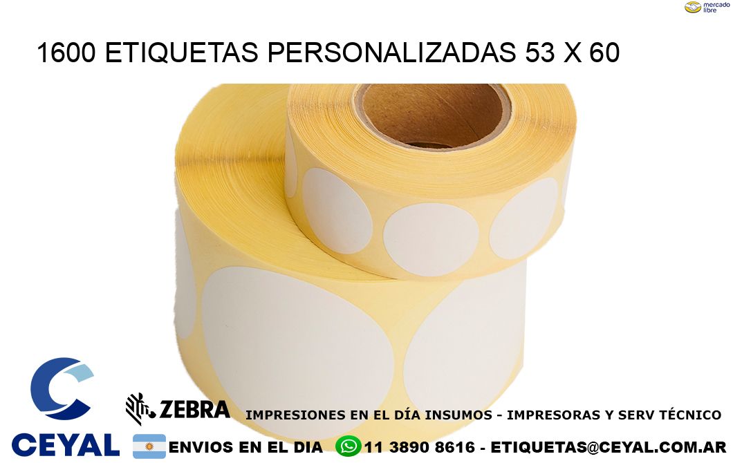 1600 ETIQUETAS PERSONALIZADAS 53 x 60