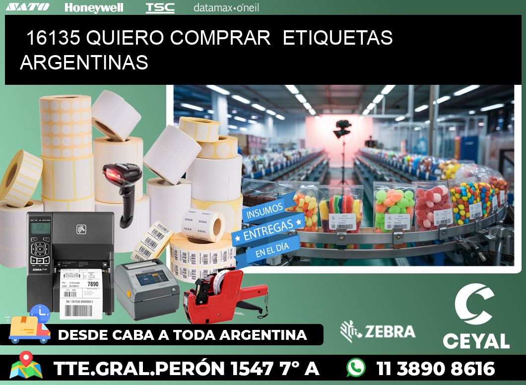 16135 QUIERO COMPRAR  ETIQUETAS ARGENTINAS