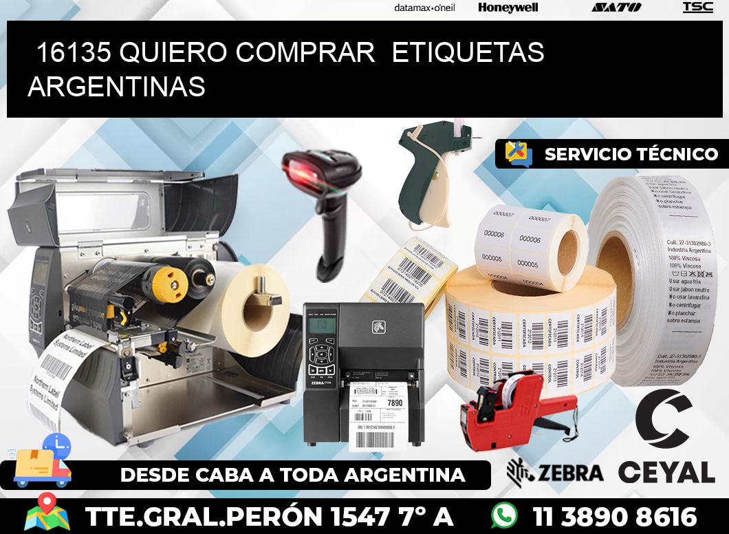 16135 QUIERO COMPRAR  ETIQUETAS ARGENTINAS