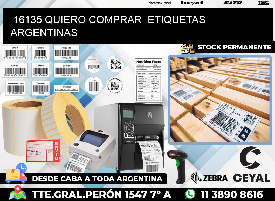 16135 QUIERO COMPRAR  ETIQUETAS ARGENTINAS