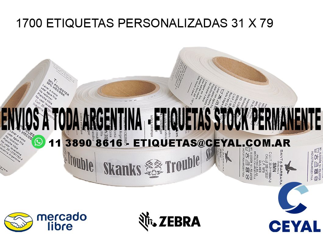 1700 ETIQUETAS PERSONALIZADAS 31 x 79