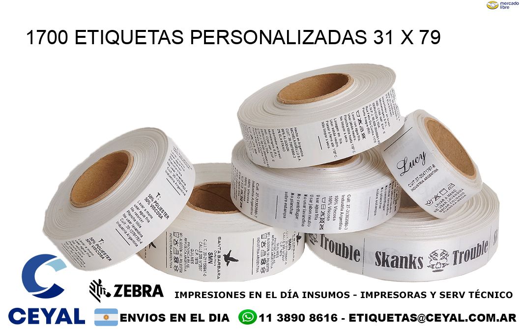 1700 ETIQUETAS PERSONALIZADAS 31 x 79