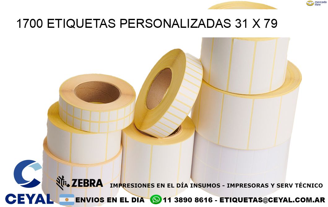 1700 ETIQUETAS PERSONALIZADAS 31 x 79