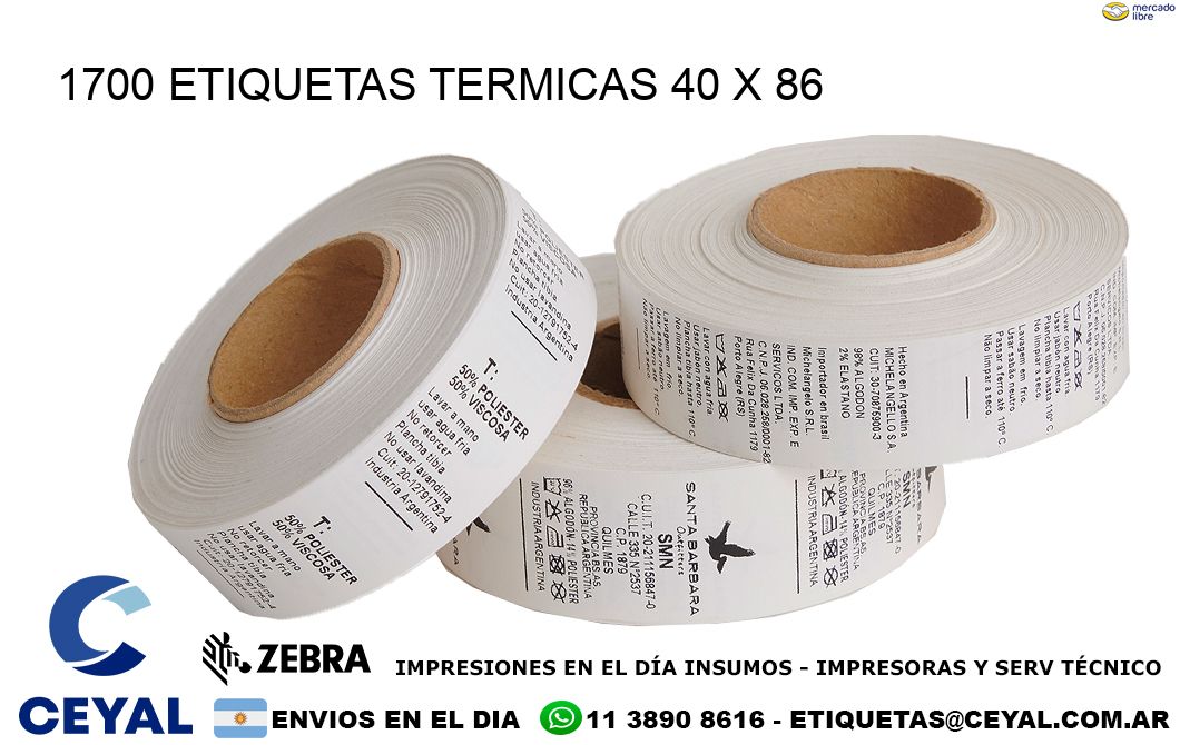 1700 ETIQUETAS TERMICAS 40 x 86