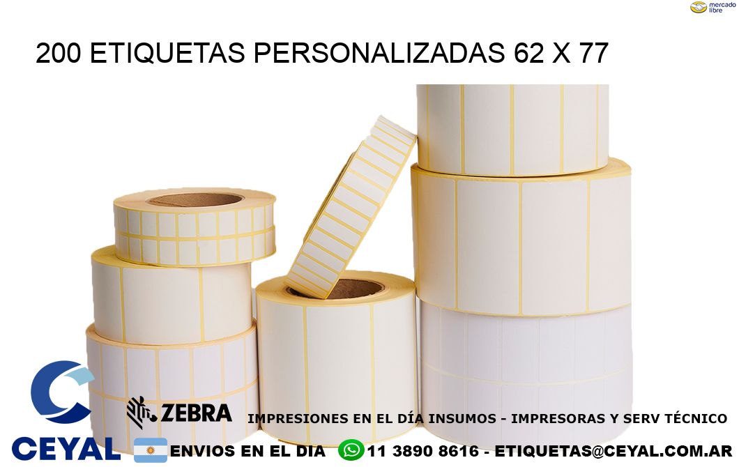 200 ETIQUETAS PERSONALIZADAS 62 x 77