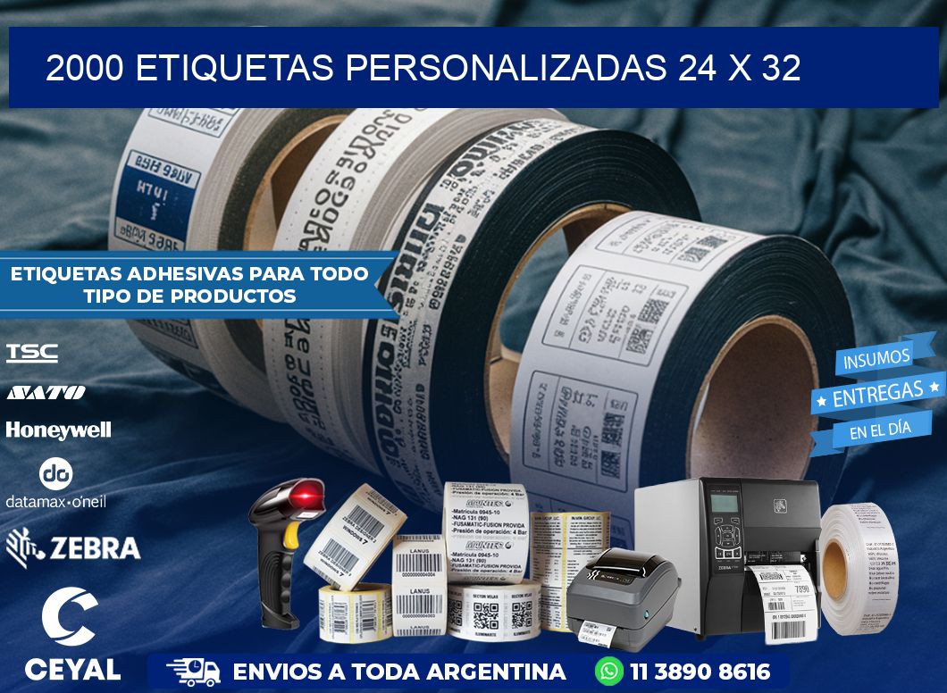 2000 ETIQUETAS PERSONALIZADAS 24 x 32