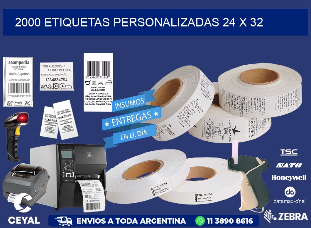 2000 ETIQUETAS PERSONALIZADAS 24 x 32