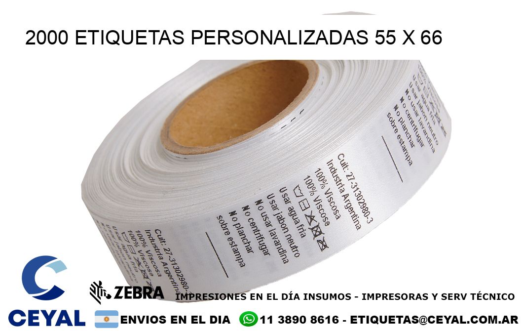 2000 ETIQUETAS PERSONALIZADAS 55 x 66