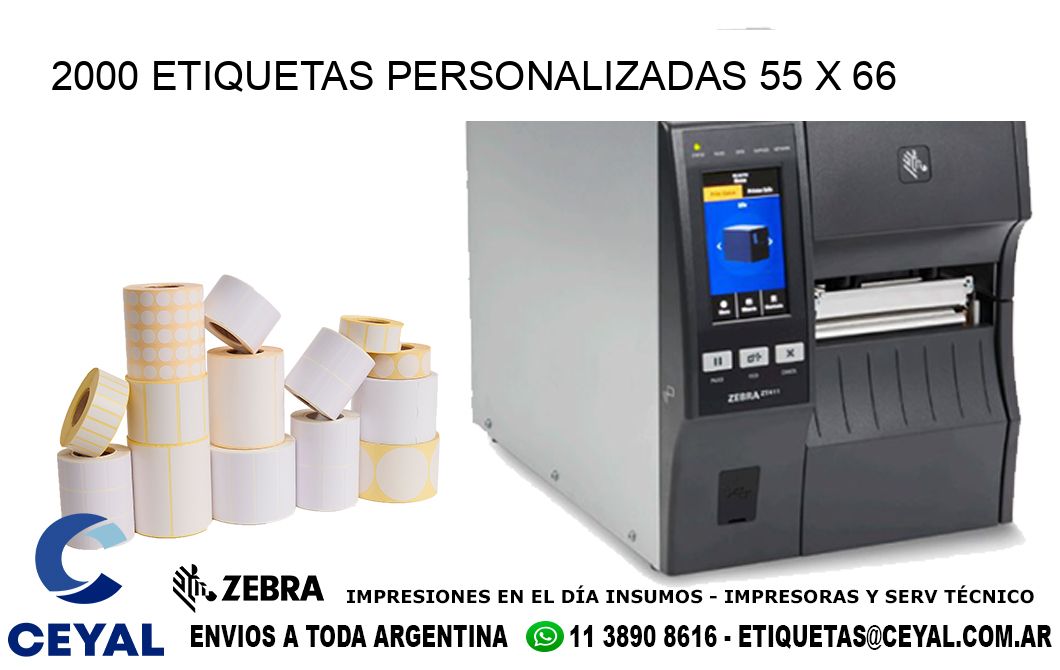 2000 ETIQUETAS PERSONALIZADAS 55 x 66