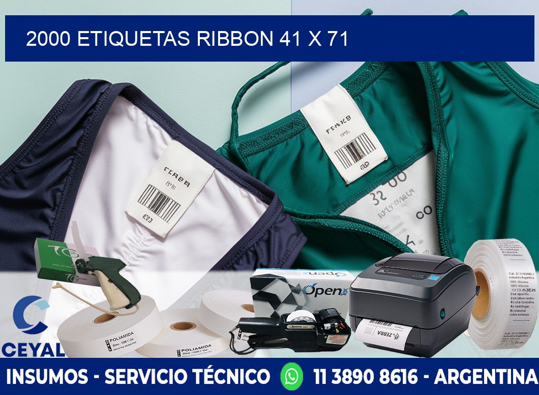 2000 ETIQUETAS RIBBON 41 x 71