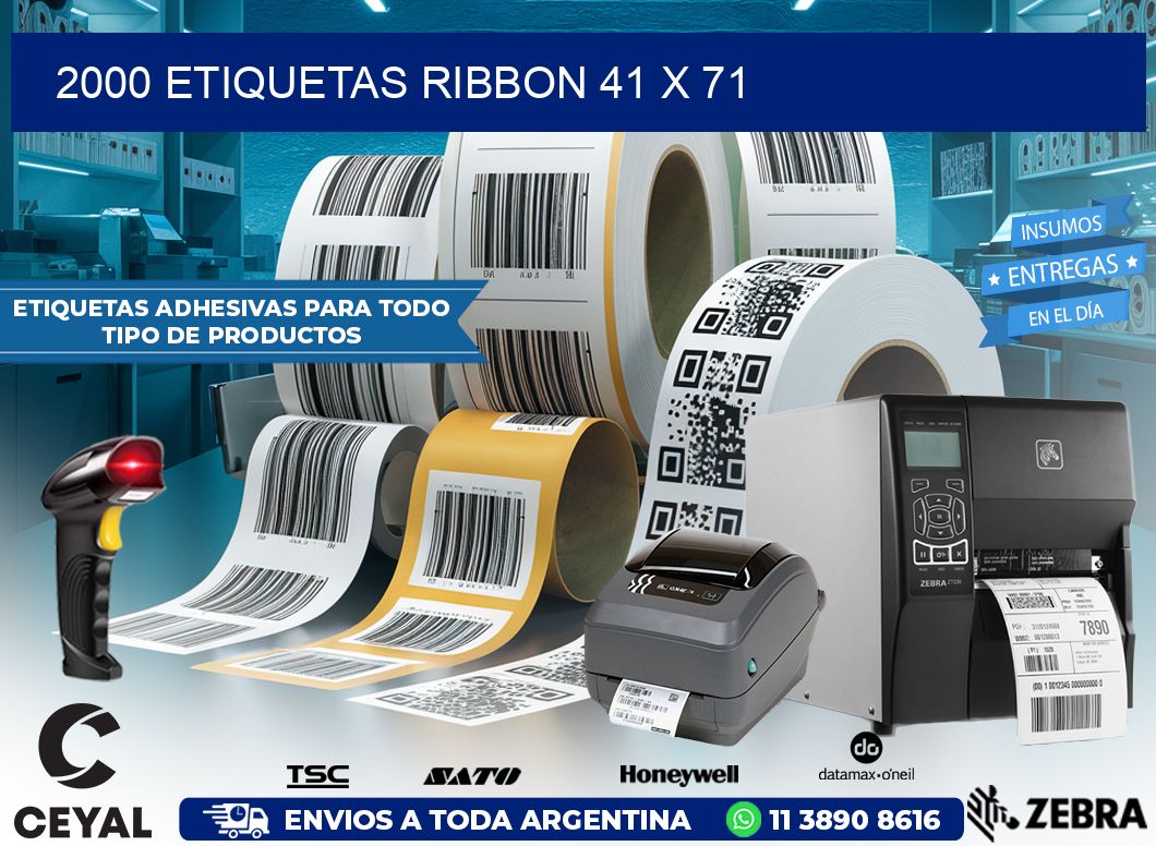 2000 ETIQUETAS RIBBON 41 x 71