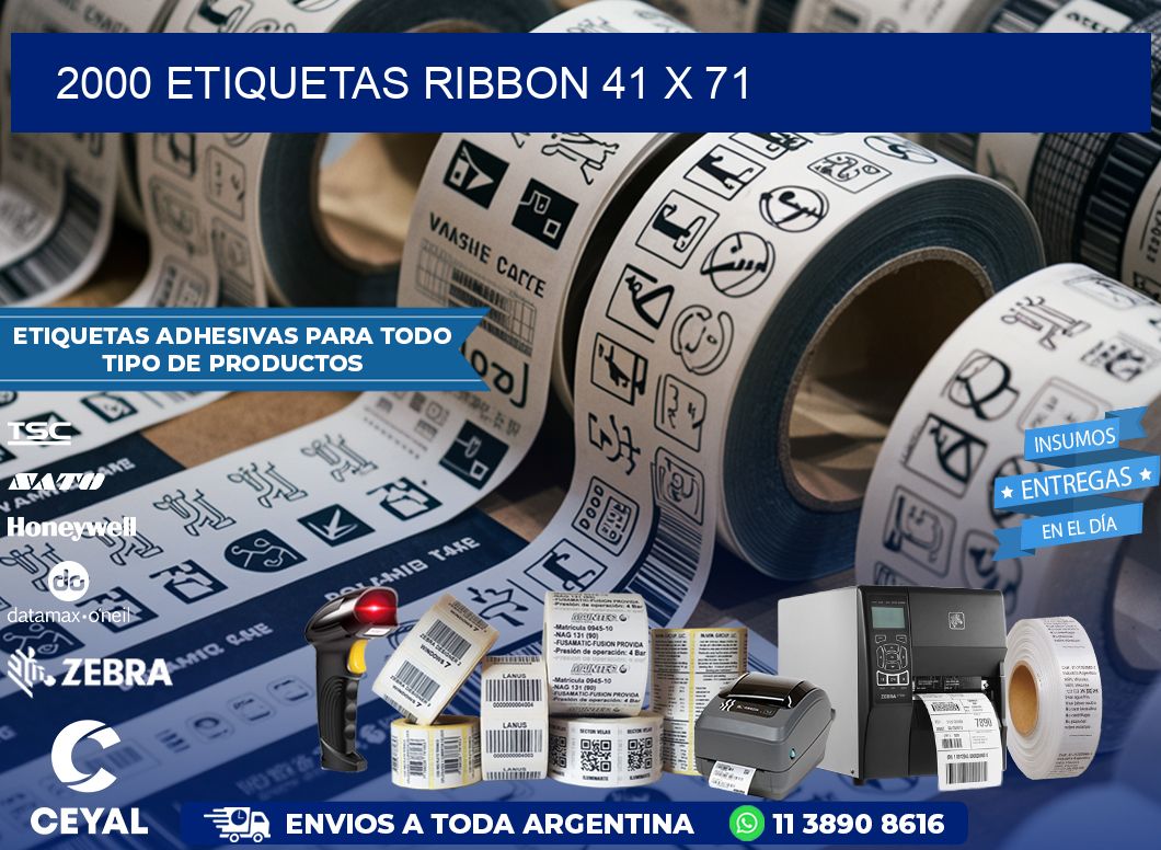 2000 ETIQUETAS RIBBON 41 x 71