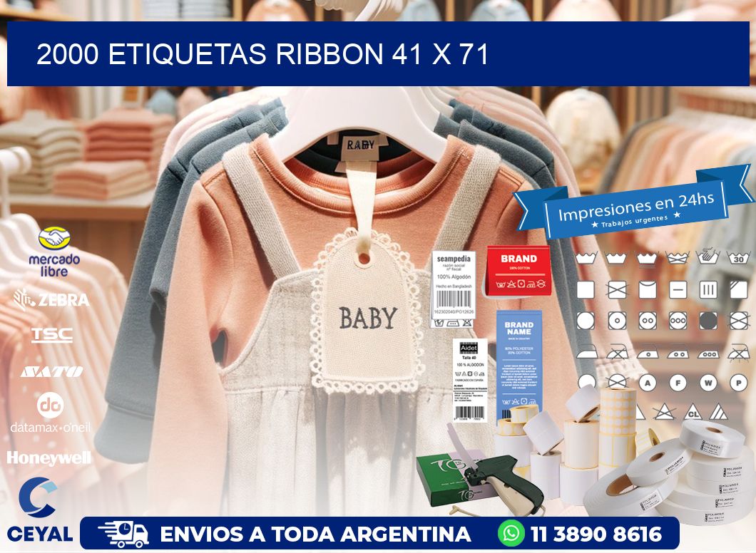 2000 ETIQUETAS RIBBON 41 x 71