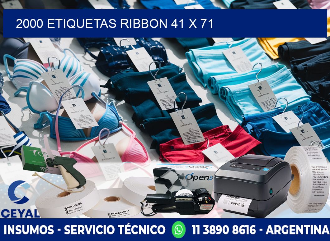 2000 ETIQUETAS RIBBON 41 x 71