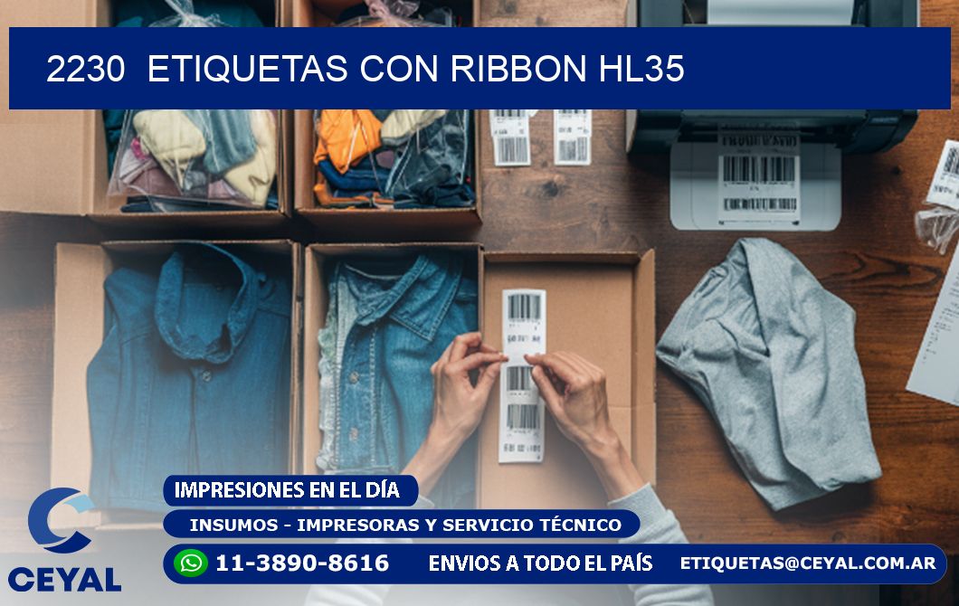 2230  ETIQUETAS CON RIBBON HL35