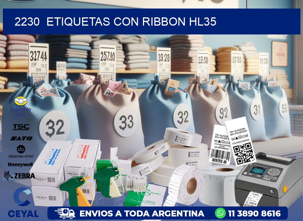 2230  ETIQUETAS CON RIBBON HL35