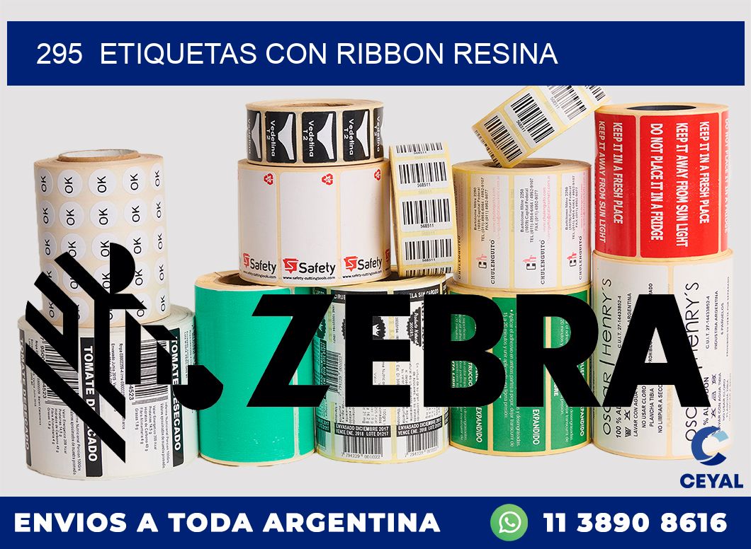 295  ETIQUETAS CON RIBBON RESINA