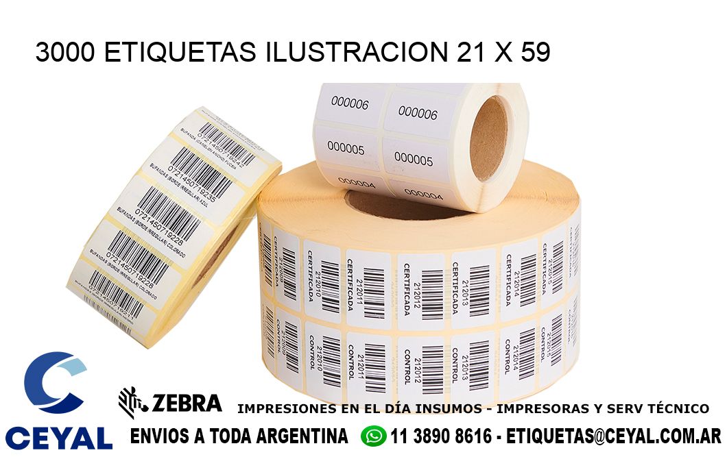 3000 ETIQUETAS ILUSTRACION 21 x 59