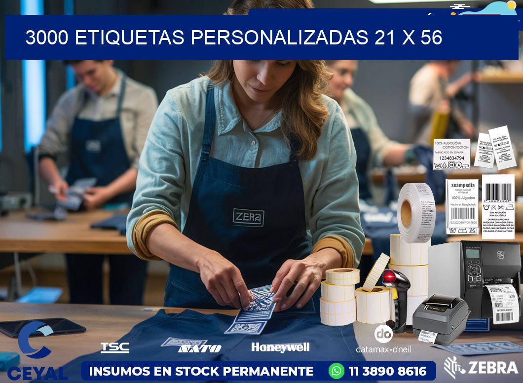 3000 ETIQUETAS PERSONALIZADAS 21 x 56