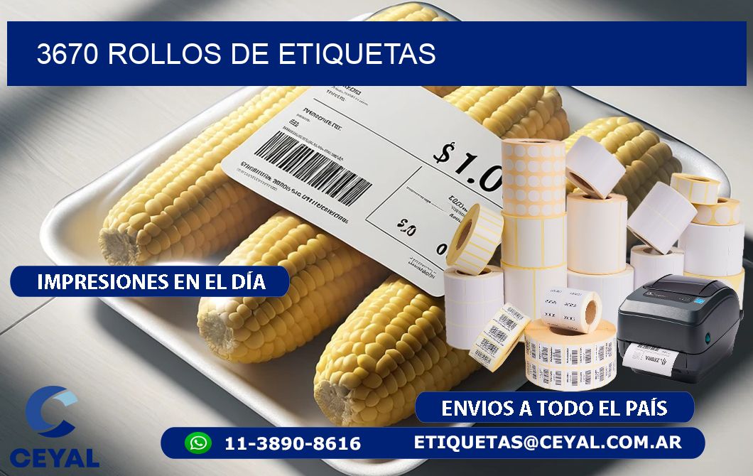 3670 ROLLOS DE ETIQUETAS