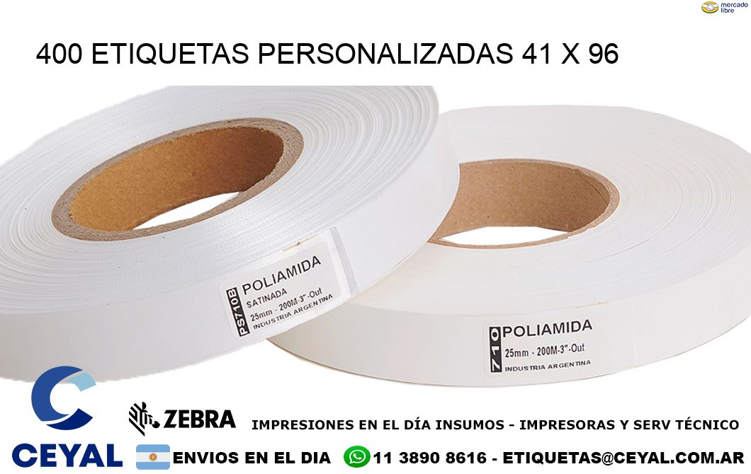 400 ETIQUETAS PERSONALIZADAS 41 x 96