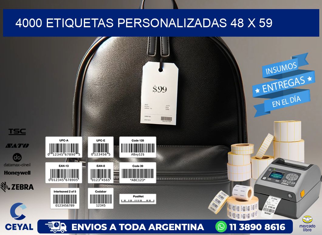 4000 ETIQUETAS PERSONALIZADAS 48 x 59