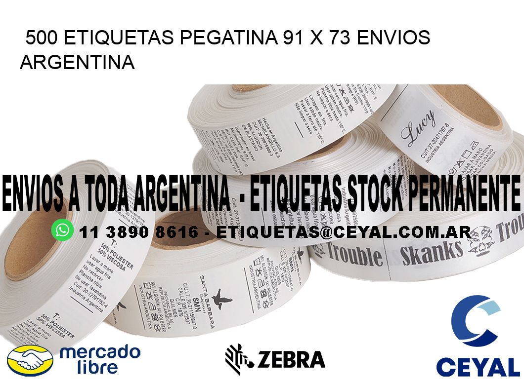 500 ETIQUETAS PEGATINA 91 x 73 ENVIOS ARGENTINA