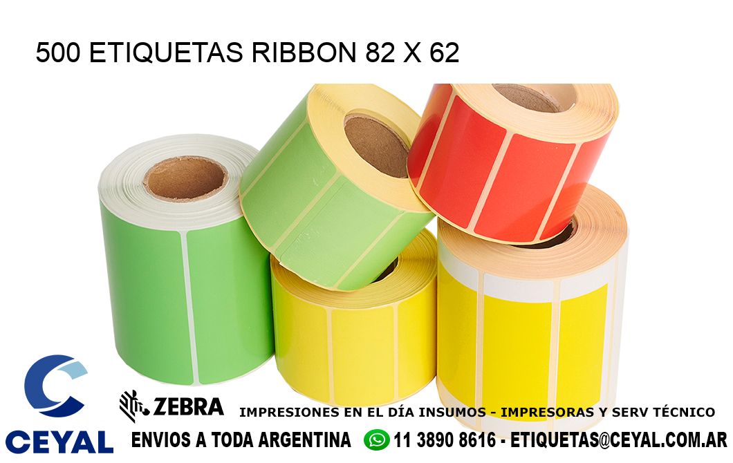 500 ETIQUETAS RIBBON 82 x 62