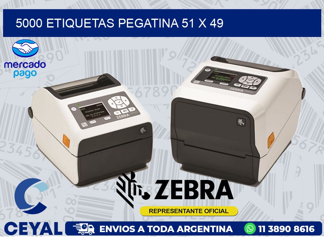 5000 ETIQUETAS PEGATINA 51 x 49