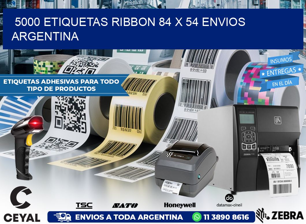 5000 ETIQUETAS RIBBON 84 x 54 ENVIOS ARGENTINA