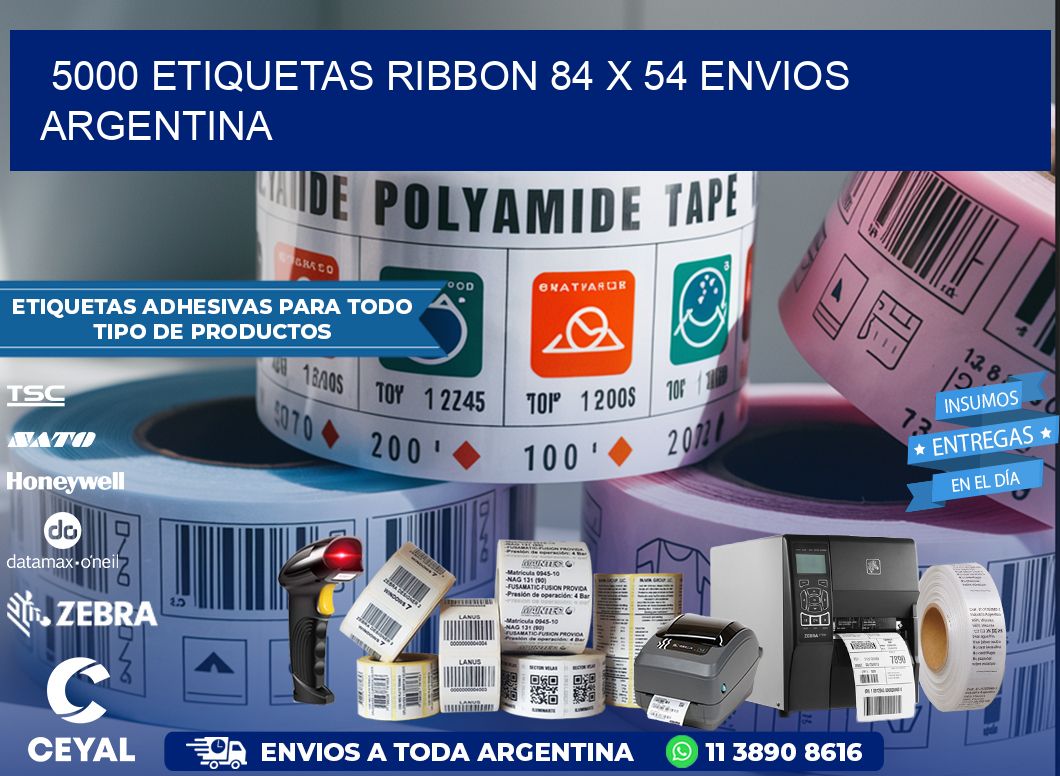 5000 ETIQUETAS RIBBON 84 x 54 ENVIOS ARGENTINA