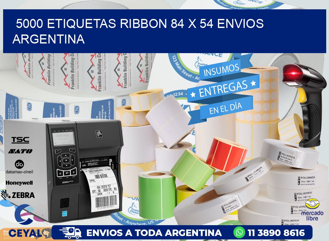 5000 ETIQUETAS RIBBON 84 x 54 ENVIOS ARGENTINA