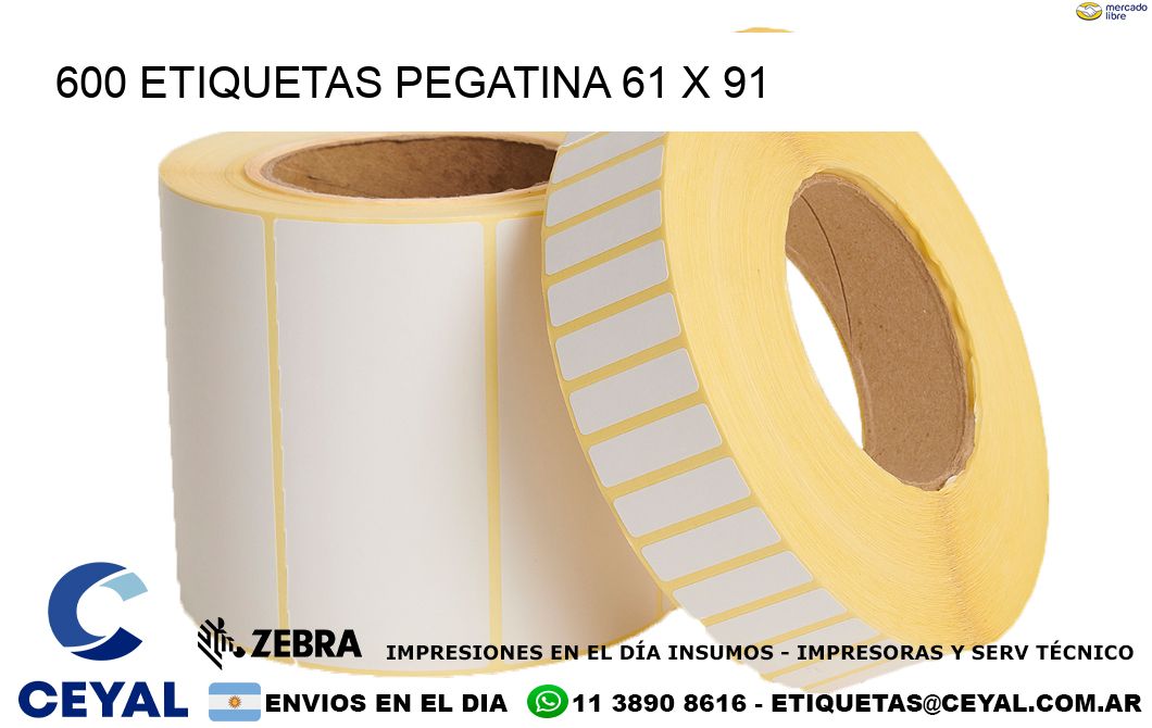 600 ETIQUETAS PEGATINA 61 x 91